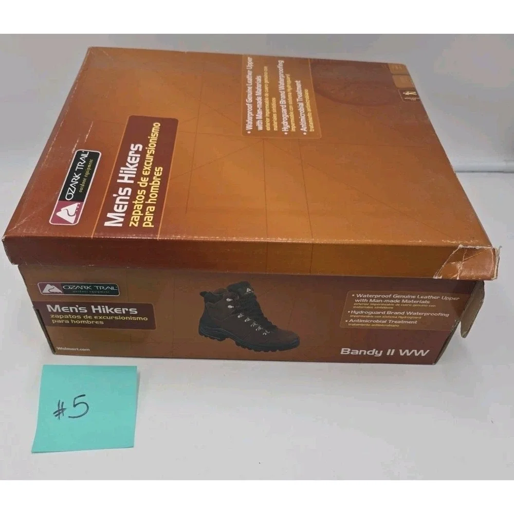 Mens Brown Leather Sneakers Size 10.5 Ozark Trail Hiking Shoes NEW